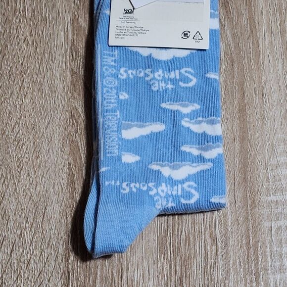 H&M Men's the Simpsons Blue White Clouds Socks NEW in Packaging RARE - Picture 3 of 3